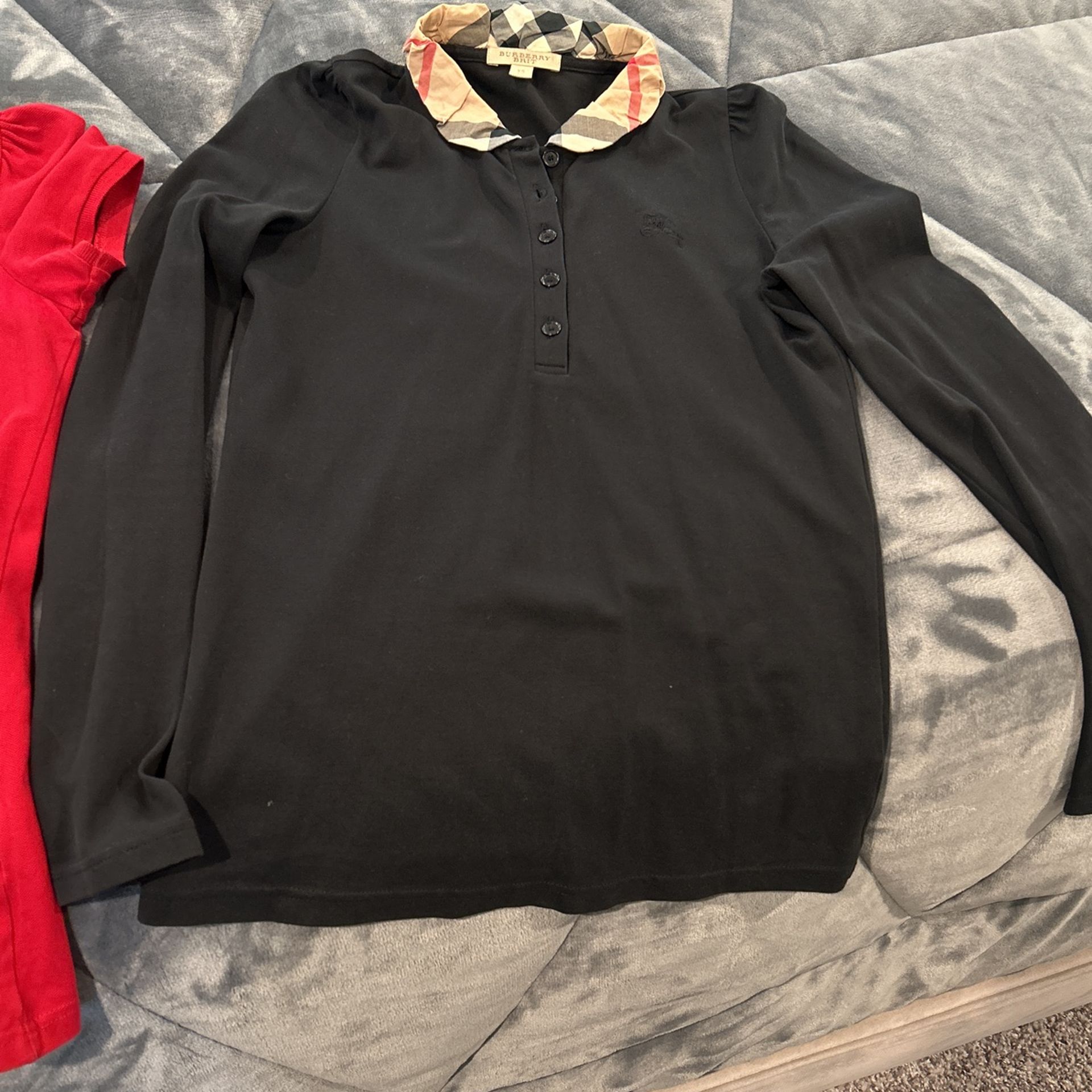 Two Used Burberry Women’s Polo Shirts Size XS 