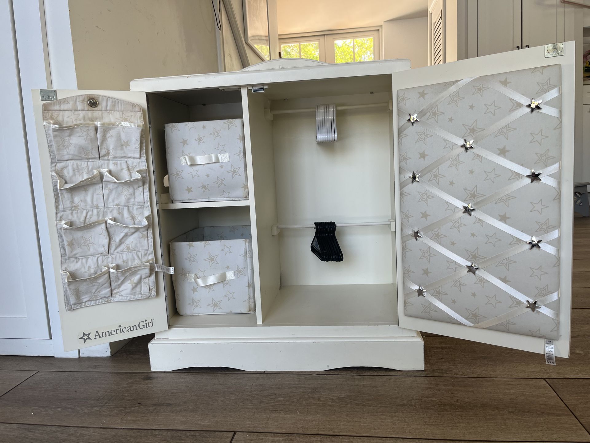 American Girl White Doll Storage Tower Cabinet Armoire Dresser For 18” Retired