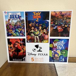 Disney Pixar 2016 Ceaco Box Of 5 Puzzles
