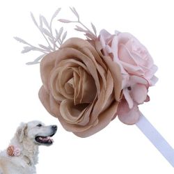 Floral Accessory for Dog Collar Elegant Rose Charm 