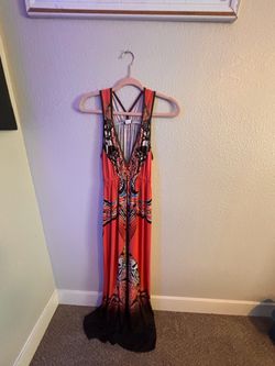 Boho Maxi Dress with Tribal Print