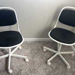 2 IKEA Child's desk chair, white/ grey