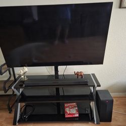 65" Flat Screen TV, With Entertainment Center 