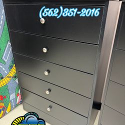 Black Five Drawer Dresser Compressed Chest Cajonera Nueva