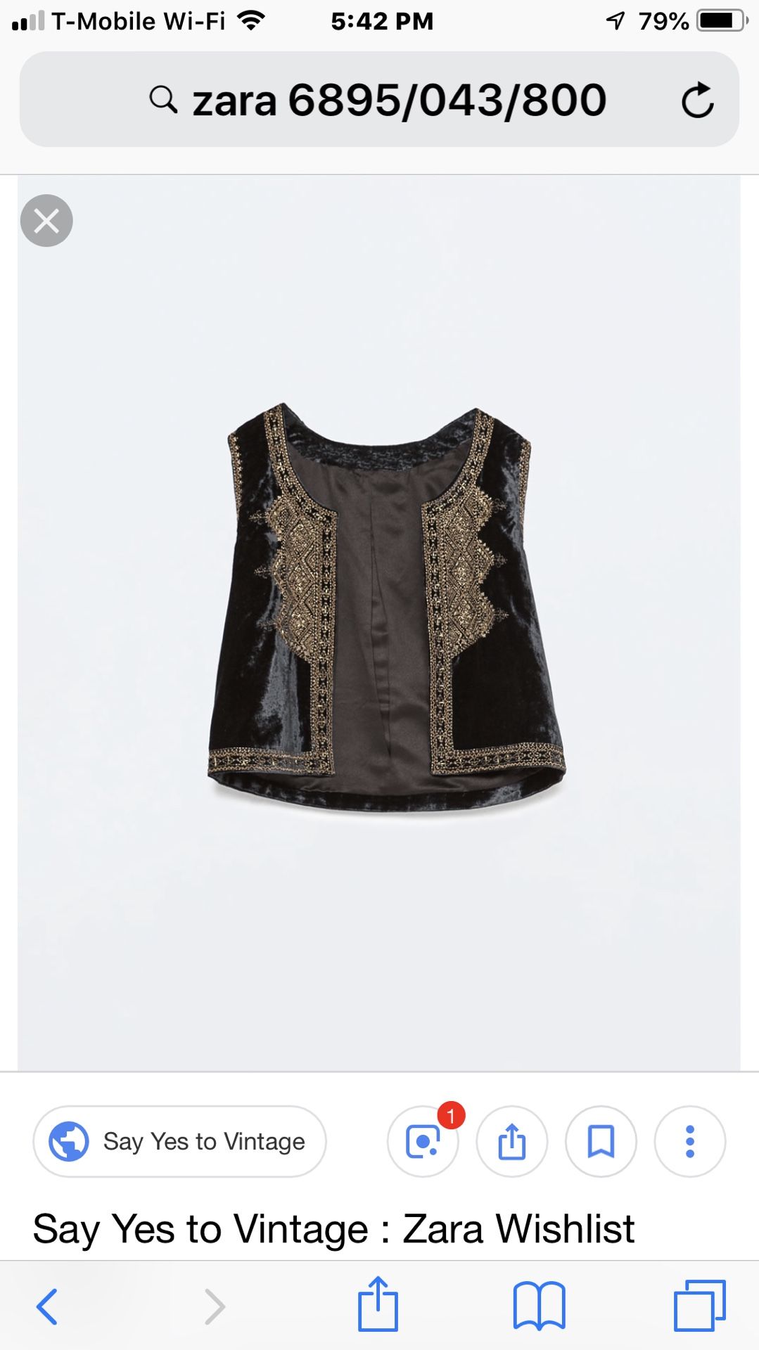 NWT!! Zara Black Embroidered Velvet Vest Size M for Sale in Queens, NY - OfferUp