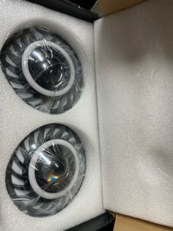 Pair of 7 inch round headlights led bi projectors with Drl lights RGB