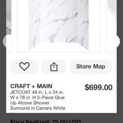 Shower  set size 34 in x 48 w x 74 h brand new and nice shower door Kohler also retail price all items $1614 wt tax here only pay $1200 no tax 