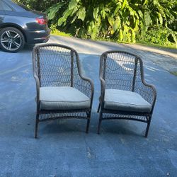 Outdoor Wicker Chairs (2)