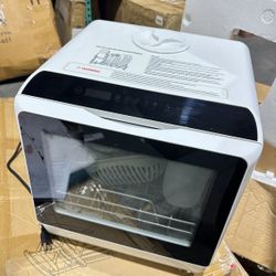 16.5 in. LED Touch Control Countertop Dishwasher in White with 3-Cycles 40 dBA, Portable, 6-Modes