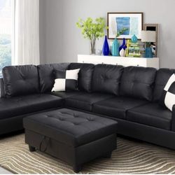 Sectional Sofa L-Shape Leather