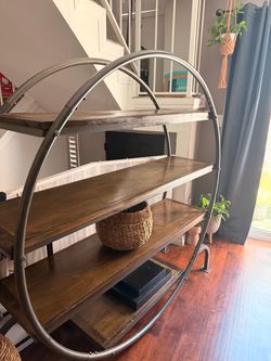 Rustic 4-Tier Wood & Metal Shelf – $100 OBO