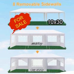 10’X30’ Outdoor Canopy Tent with Removable Sidewalls Gazebo Shelter Pavilion for Backyard BBQ Camping Picnic Parties Wedding Ceremony, Easy Assemble a