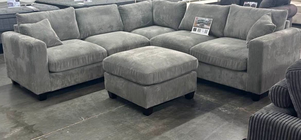 Super Comfy Sofa L Shaped Sectional With FREE XL OTTOMAN