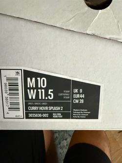Curry hovr splash 2 size 10