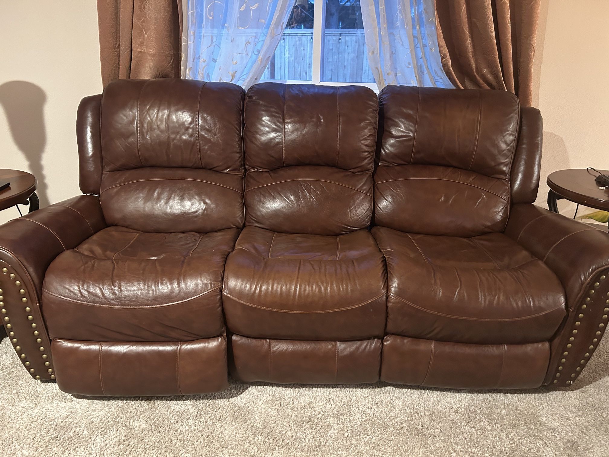 Leather Recliner Sofa And Love Seat