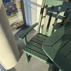 Polywood Table And Chair Set Green