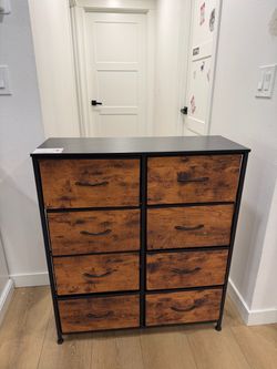Rustic 8-Drawer Dresser – Industrial Wood Look Storage Organizer