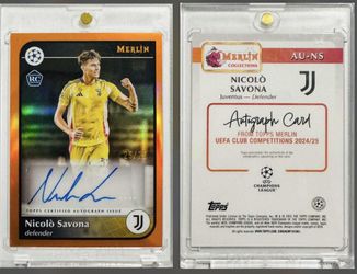 2024-25 Merlin UEFA Club Competitions - Nicolò Savona - Autographs Orange 25/25
