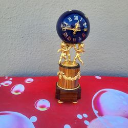 Louis XVI Style Painted and Gilt Bronze and Wood Mantle Clock