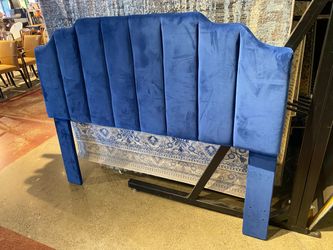 Navy Blue Velvet Queen Sized Headboard