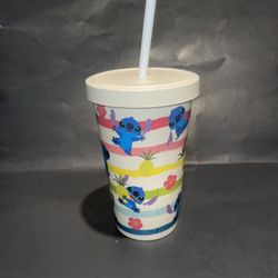 Disney Stitch Eco Bamboo Cup Tumbler w/Straw ( Lilo & Stitch) NEW