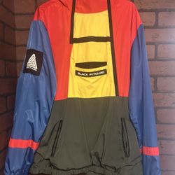 Black Pyramid Multicolor Windbreaker 
