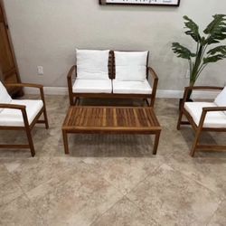Brand New Acacia Wood Outdoor Patio Furniture Set 