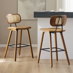 Bar Stools Upholstered Rattan Counter & Bar Stools 4