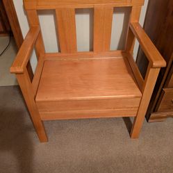 Solid Wood Chair With Hidden Storage
