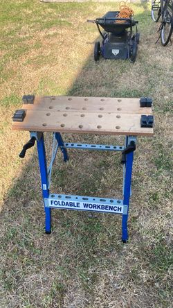 Foldable Workbench with Clamps