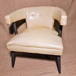 Vinyl Mid Century Arm Chair (Vintage) White