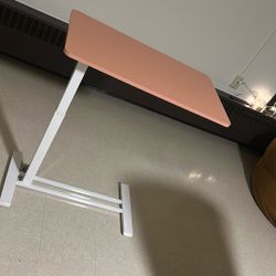  White With Pink Top Table Over The Bed Or Couch Table 