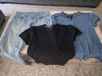Bag of teenage boys clothes. Size 30/30 pants S and M shirts
