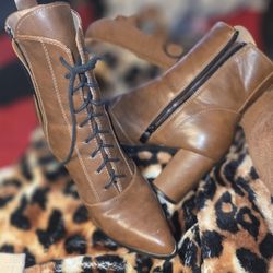 Cute Brown Pointed Toe High Heel Boots 