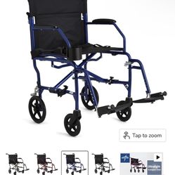 Medline Ultra Light Transport Chair Wheelchair 