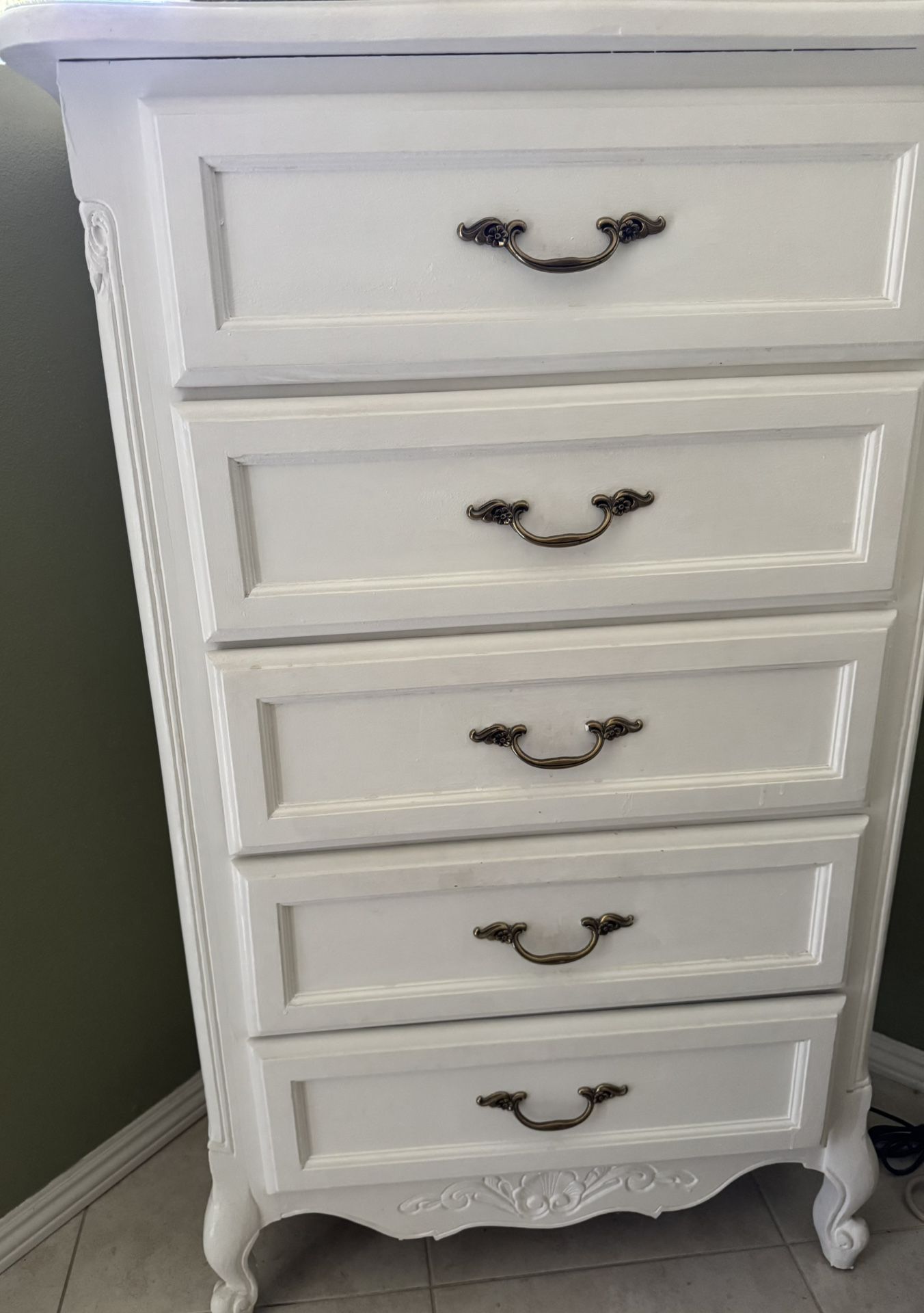 Tall White Dresser And 2 Nightstands