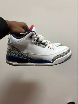 Jordan 3’s white red and blue