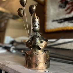 Vintage Copper Musical Clown 