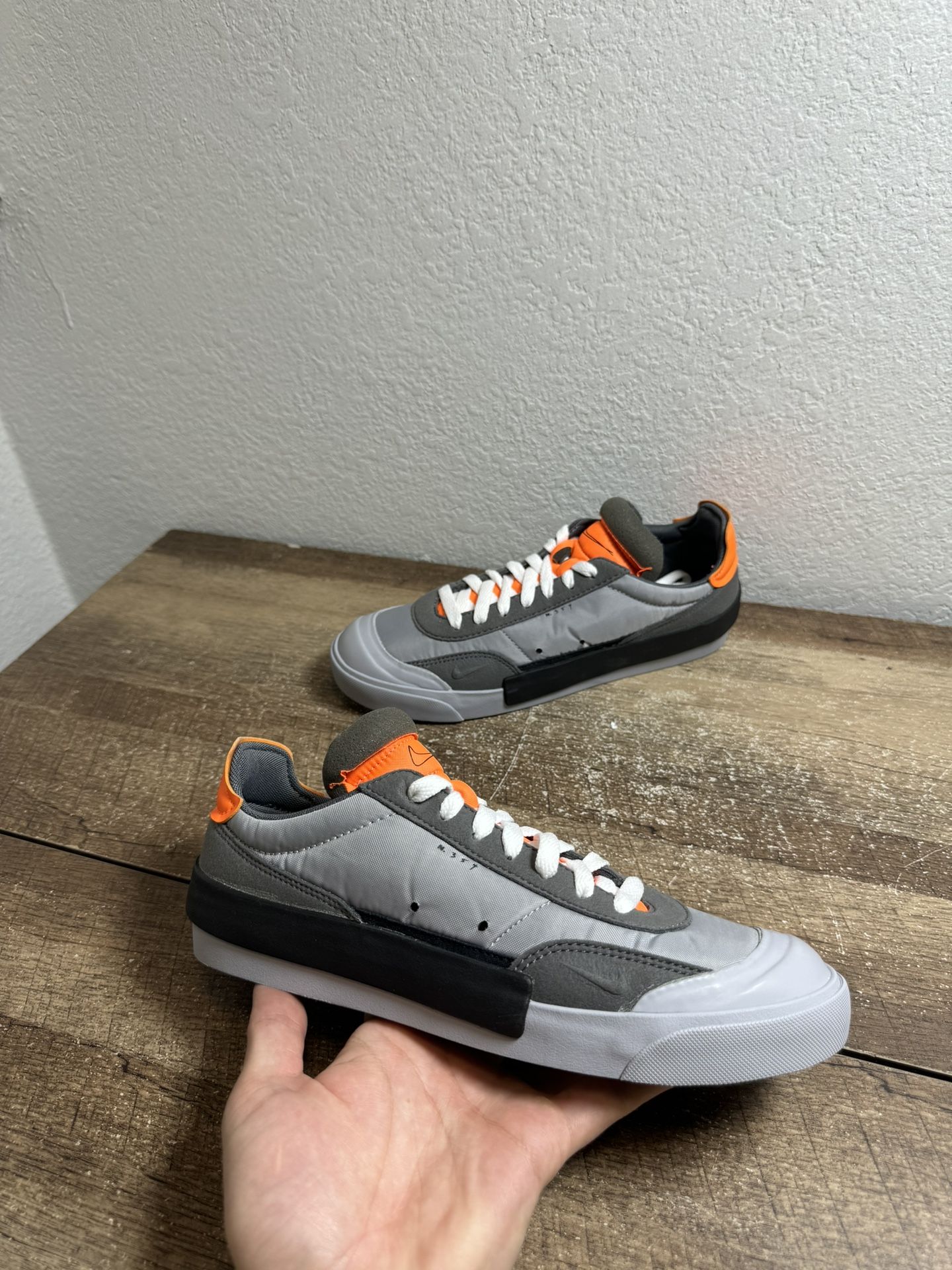 NIKE Drop-Type LX Total Orange Athletic Sneaker Men's 6 Wolf Gray AV6697-002