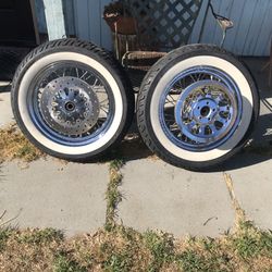 Harley Davidson  D402 Front/Rear  Wheel Set. Will Trade For Dji Drone 