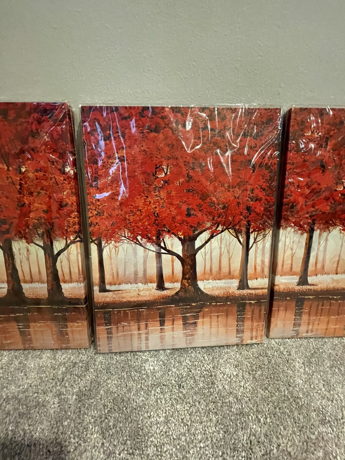 Fall Colors Framed Canvas Wall Art -3 Piece 