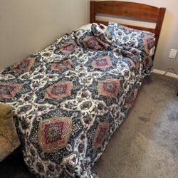Twin bed, storage bed, frame, and mattress