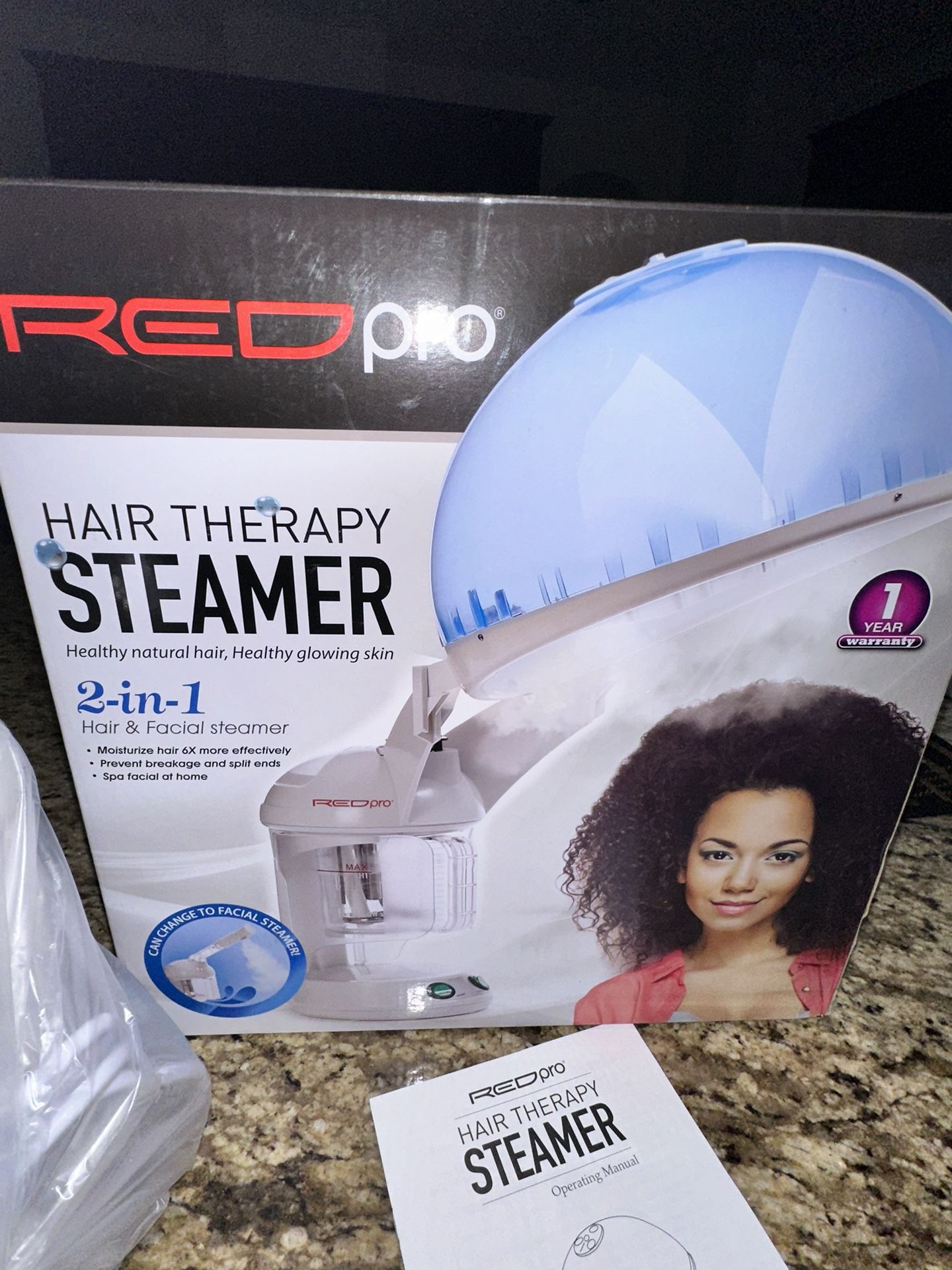 New 2 in 1 Hair Therapy & Facial Steamer - All Hair Types - Men & Women
