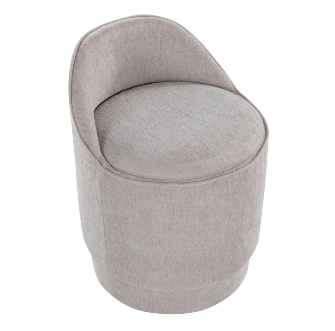 Gray Swivel Chair / Vanity Stool with Storage