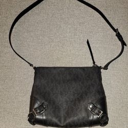 Michael Kors signature MK black Crossbody purse messenger bag