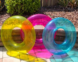 Intex 30" Translucent Pool Floats – 3-Pack (Yellow, Pink, Blue)