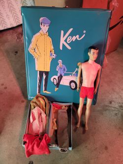 vintage 1962 Mattel Ken doll vinyl carrying case in teal