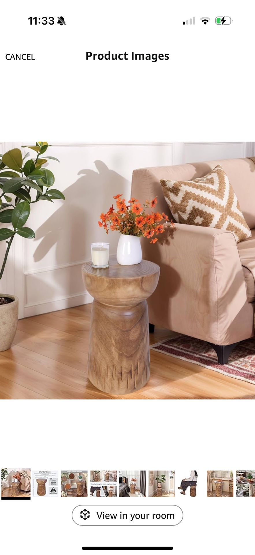 wooden stump or table