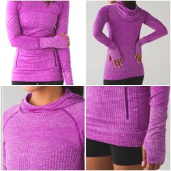 Lululemon Rest Less Pullover Hoodie Heathere Tender Violet Women's Size 12