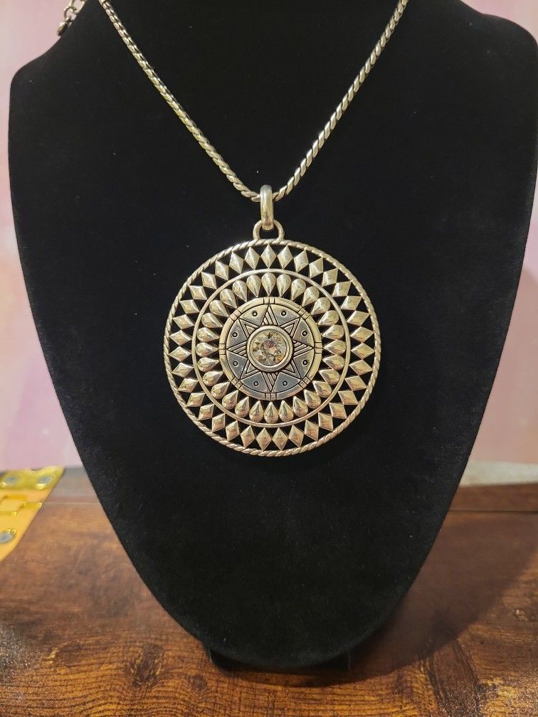 Brighton "Africa Stories" 2.25" Reversable Pendant Necklace with Swarovski Crystal F10